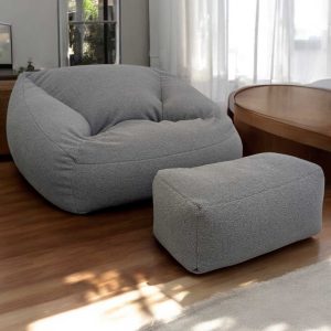 סט כורסת פוף והדום דגם Lounge אפור